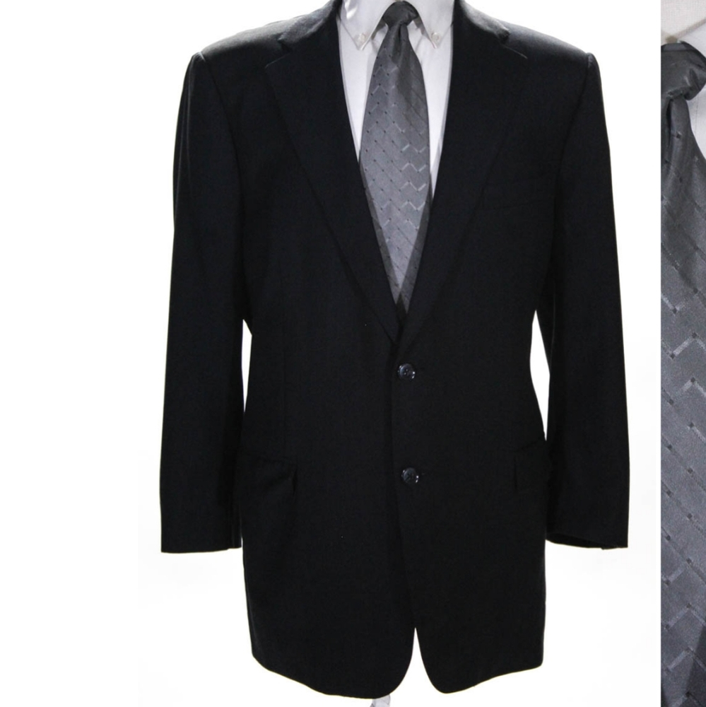 Samuelsohn Solid Print Two Button Jacket Blazer 44 - image 2